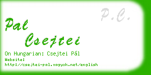 pal csejtei business card